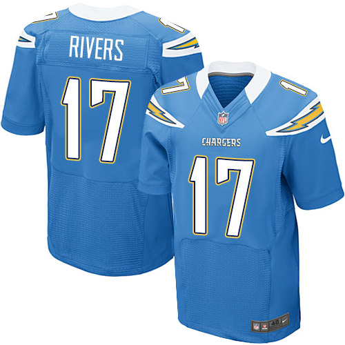 Men's Elite Philip Rivers Nike Jersey Electric Blue Alternate - #17 NFL Los Angeles Chargers